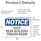 Signmission FACP In Rear Building Trash Room, 5 in W x Rectangle, Vinyl Decal OS-2PACK-NS-D-35-L-12407 - alternate 4